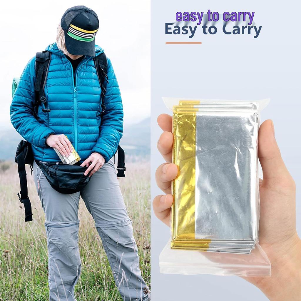 Emergency Insulating Blanket: Waterproof, Anti-Hypothermia PE Aluminum Film for Outdoor Use - Silver First Aid Survival Blanket