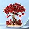 Valentine's Day Rose Tree With Heart Table Decoration,2D Flat Acrylic Ornament For Desktop Mantel Kitchen Decor Holiday Winter Party Gifts