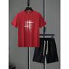 Men's Casual Striped Print Fashion Sports Suit Loose Comfortable Unisex Sports Clothing