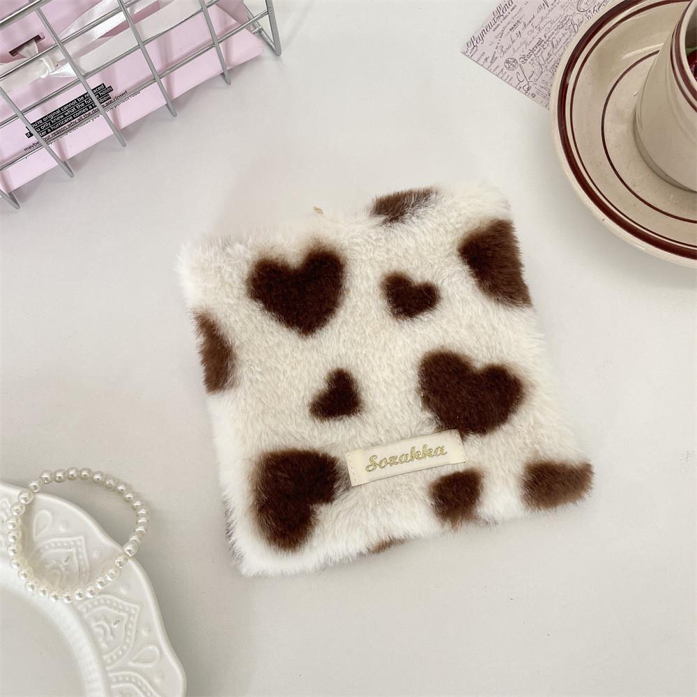 Plush Heart Shape Coasters With Modern Minimalist Design For Home Dining And Coffee Table Decor