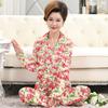 Women's long-sleeved imitation cotton pajamas in mother spring and autumn style mother-in-law young temperament loose loungewear suit