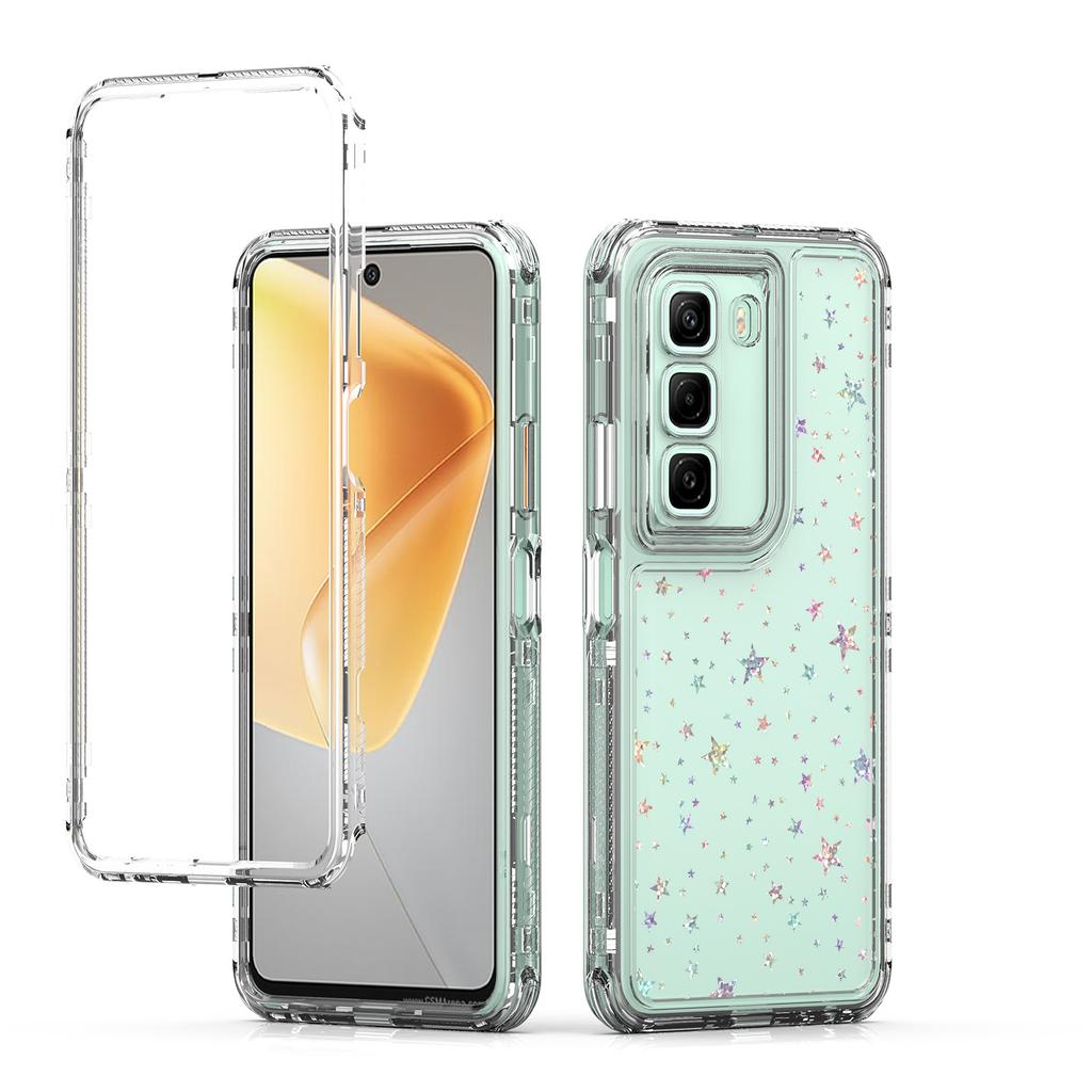 For Infinix Hot 50 4G Case Precise Cutouts Acrylic TPU Clear Phone Cover with Laser-printed Film