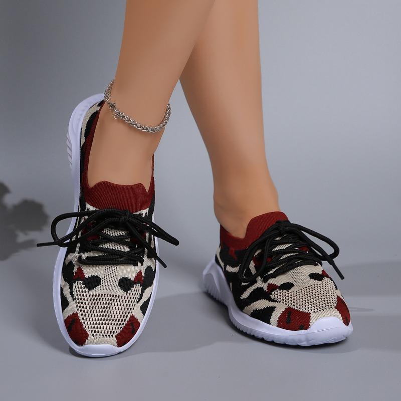 Fashion European American Casual Women's Shoes 2024 Autumn New Breathable Mesh Fabric Color Blocked Wear-resistant Casual Sports Shoes