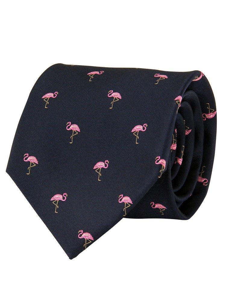 

Галстук Colorata Flamingo x Silk Jacquard Animal Bird Polka Gift Present [COLORATA] (145 8,5 см / Синий/Точки / 100% / Плетение) Точка/Животное