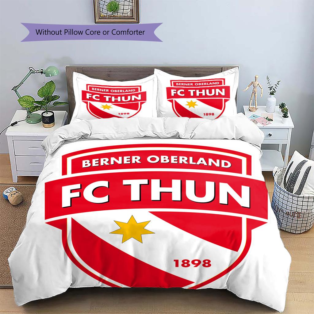 Biancheria da letto con motivo FC Thun Decorazione per la casa Regalo di compleanno (1 * copripiumino + 2 * federa, senza nucleo)