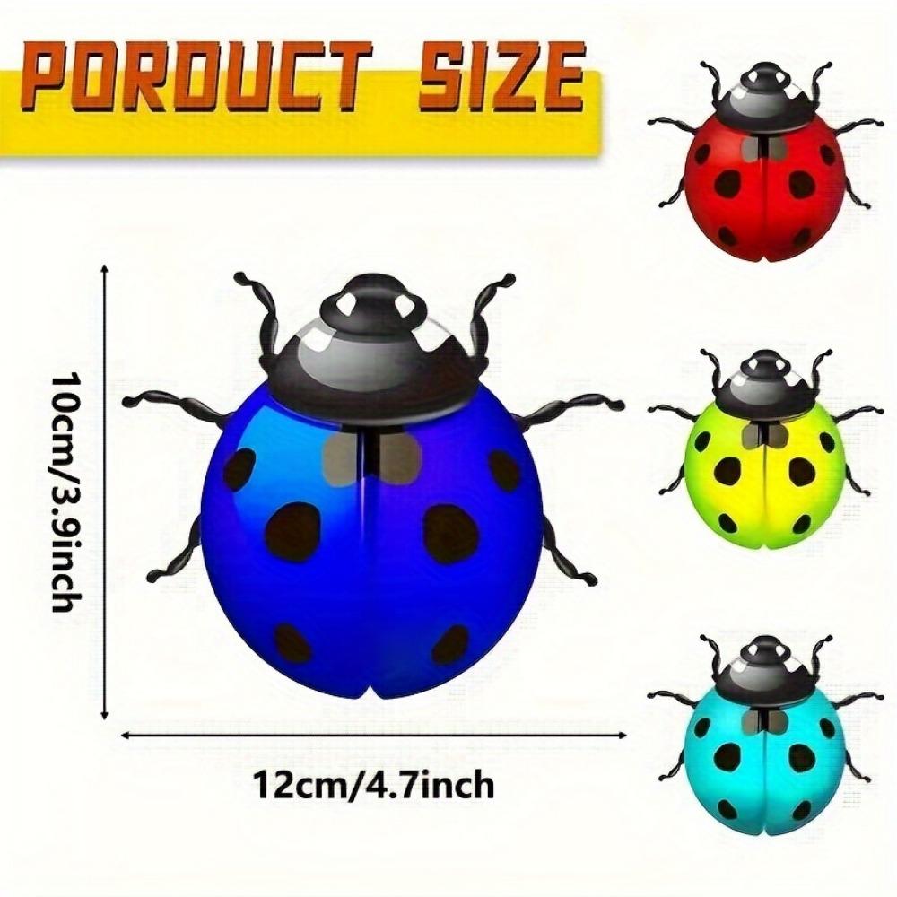 1pc, Metal Ladybug Colorful Garden Decoration Yard Crafts Living Room Kindergarten Decoration Insect Outdoor Crafts, Scene Decor,  Home Decor.
