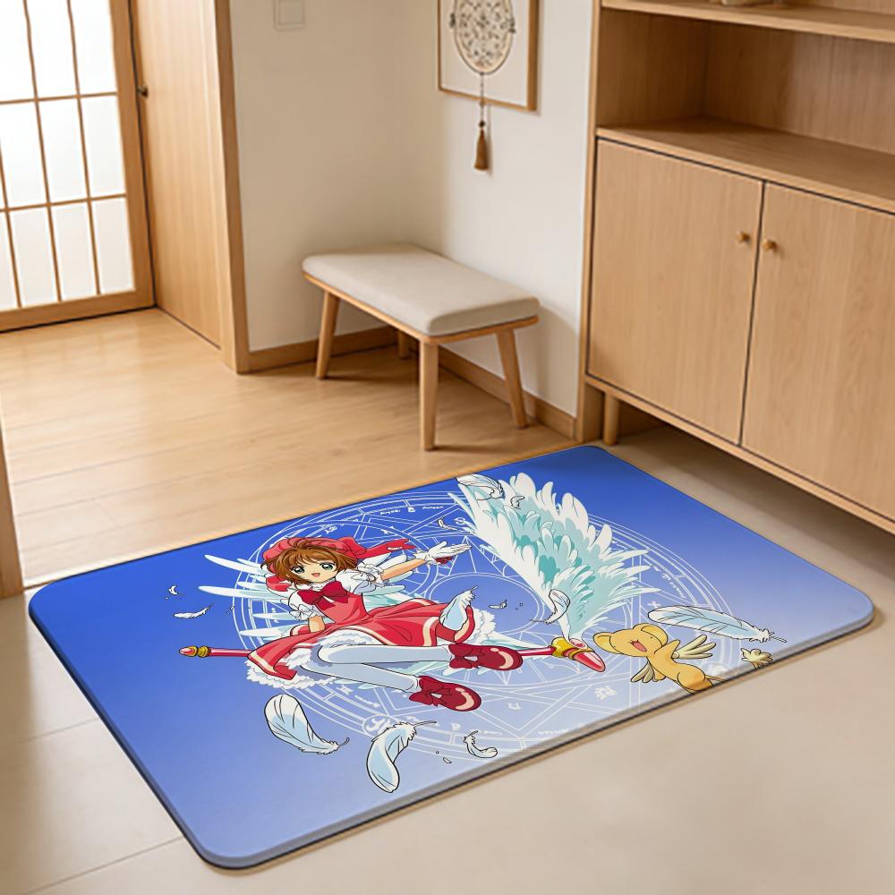 ANIME C-Cardcaptor Sakura Floor Mat Absorbent Floor Mat Non-Slip Entrance Rug for Bathrooms Restrooms and Toilets