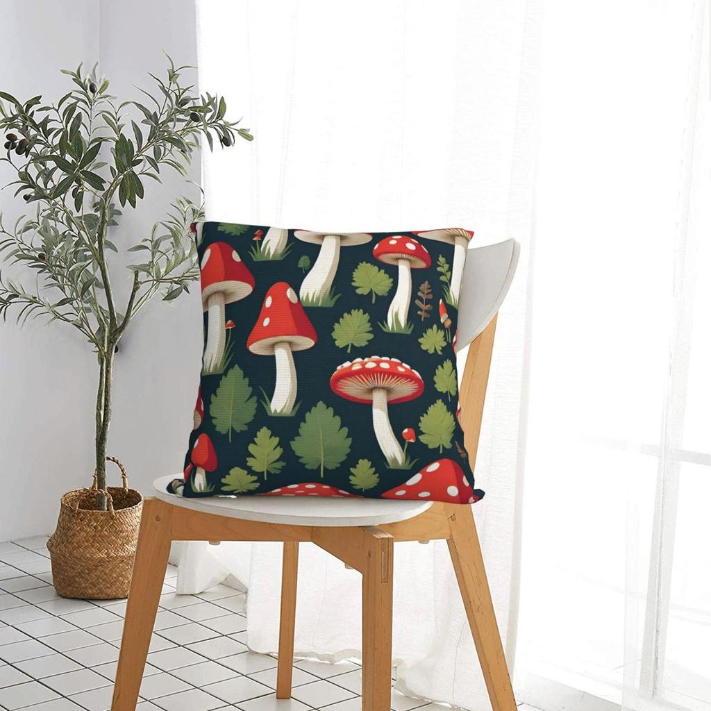 Anime Mushroom Pillowcase Polyester Cushion Cover Decoration Cartoon Pillow Case Cover Home Zippered 4040cm