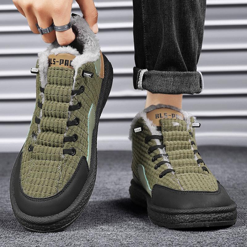 2024 New Winter Men's Shoes Fur Warm Casual Sneakers Male Fashion Vulcanized Shoes Size 44 Anti Slip Wear-Resistant Sports Shoes