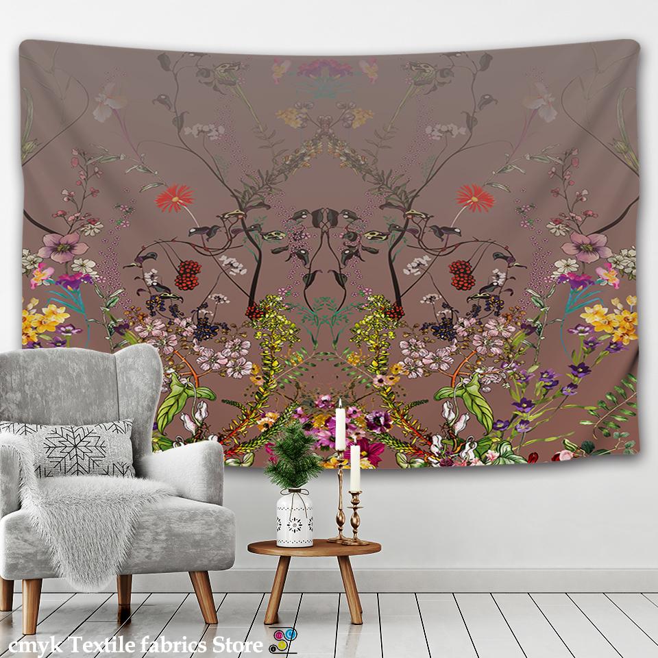 Tapiserie cu flori fluture, covoraș hippie în stil nordic simplu, cuvertură de pat boemă, tapiserie pentru decor