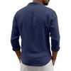 Men's Long Sleeve Cardigan Loose Casual Solid Button-Down Collar Shirt.