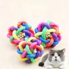 Creative Dog Rainbow Ball PVC Material Colorful Bell Toy Ball Pet Cat Dog Interactive Chewing Toy Pet Toy Ball Rainbow Bell Ball