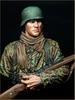 Young Miniatures 1/10 Scale WWII German Waffen-SS Young Infantryman with Rifle Bust Resin Kit YM18101 (Person)