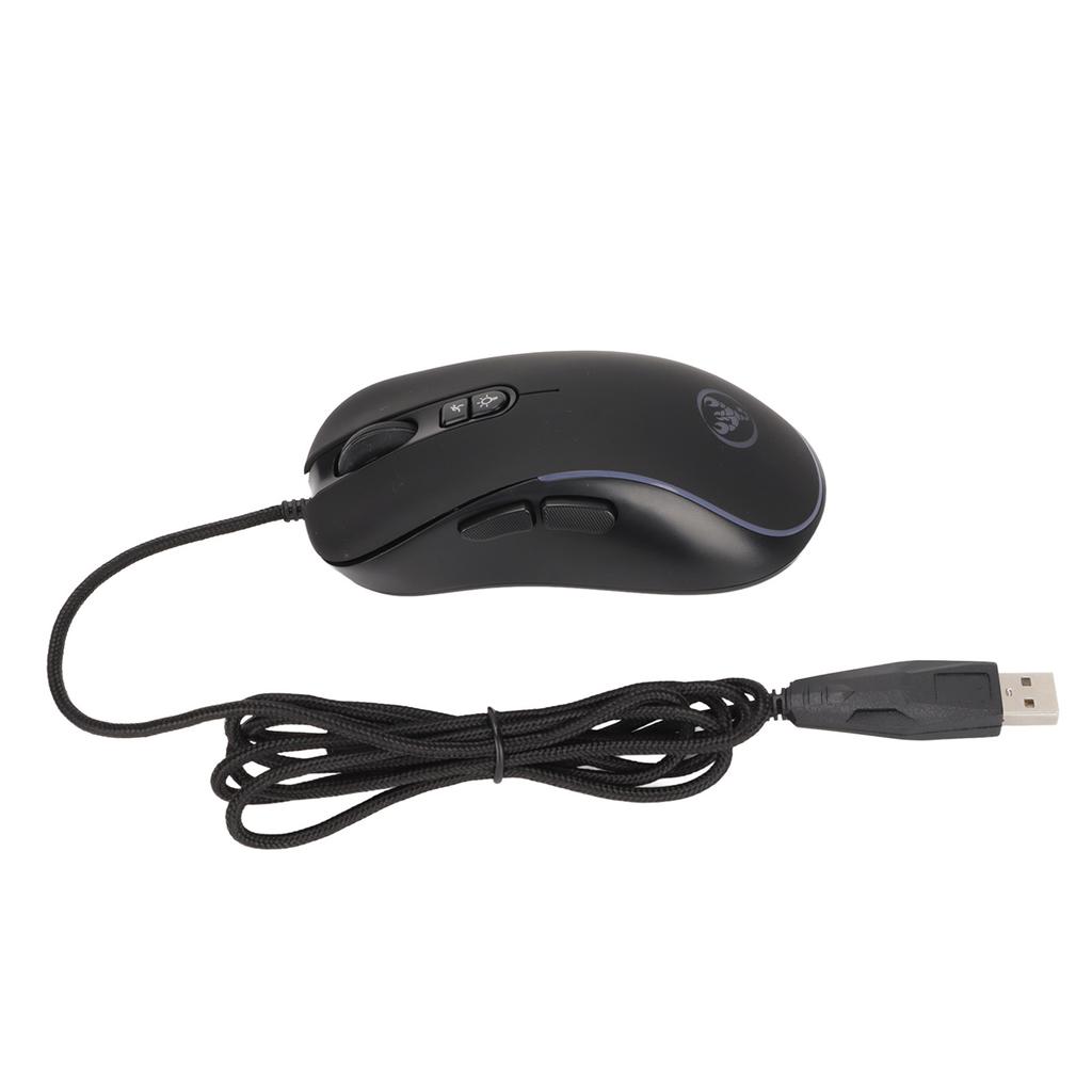 Mechanical Mouse 4800DPI Programmable High Accuracy Ergonomics ABS Gaming Mouse with 6 RGB Colors for Linux for Windows