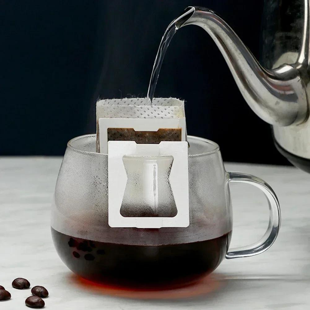 50 PC of Coffee Utensils Ear-hanging Coffee Filter Bags Hand-brewed Coffee Powder Food-grade Filter Bags Ear-hanging Coffee Bags
