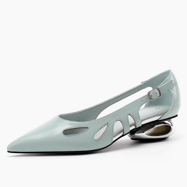 Fashion Slip-on French Shallow Wrapped Toe Low Heel Shoes Women's Summer New Pointed Toe Small High Heel Single Shoes