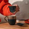 Edenus Wanqiantang Black Iron Glaze Dragon Ceramic Office Mug