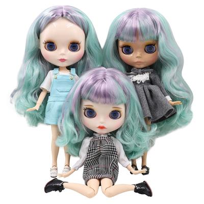 DBS 30cm Blyth Doll Green Mixed Purple Hair 19 Moveable Joints  Suitable As Gifts, Custom Dolls.