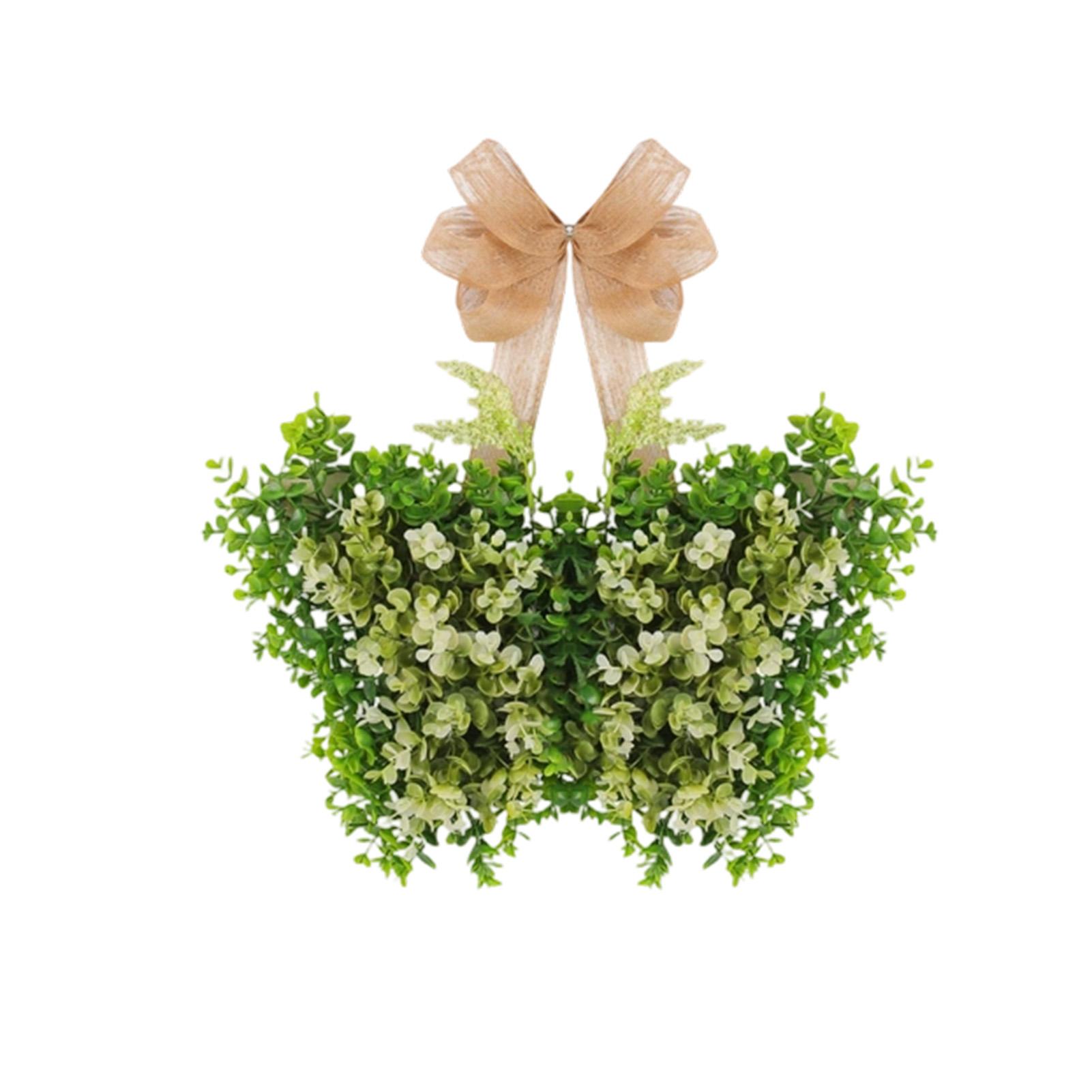 Artificial Flower Wreath Butterfly Wreath With LED Light Spring Decor Featuring Flower Arrangement Spring Door