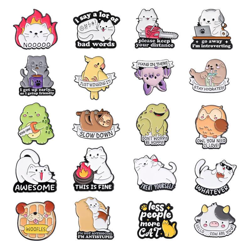 Cartoon Charming Animal Themed Pins Crafted From Alloy With Gorgeous Enamel Finish Ideal For Style Unique