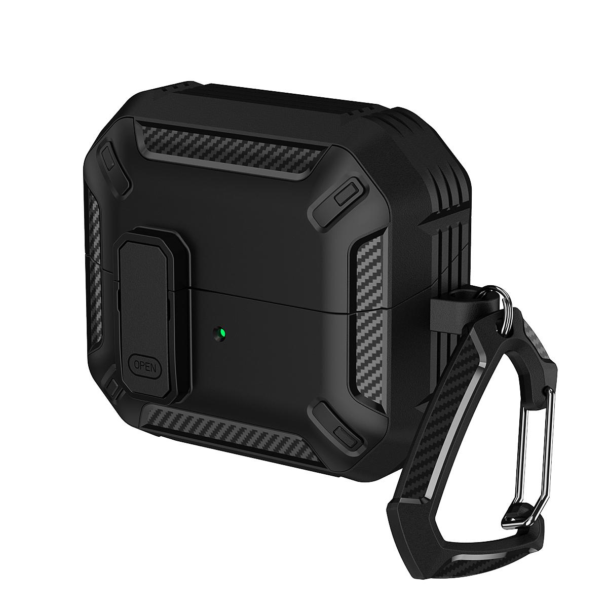 

Case for Samsung Galaxy Buds 3 Pro/3 Earphone Cover with Secure Lock Carbon Fiber Headphone Shell 360 Degree Protective Cases чёрный