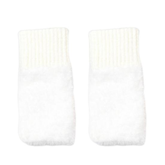 Half Finger Gloves Women Long Fingerless Gloves Fleece-Lined Touchscreen Knitted