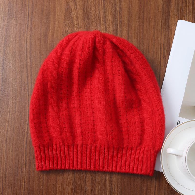 Chapeau en tricot 100% laine chaude unisexe pour l'automne et l'hiver - Casquette décontractée, anti-froid, polyvalente, ample pour l'extérieur