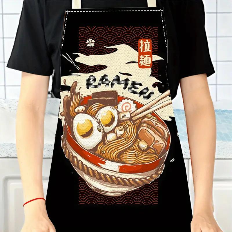

1pc Ramen Noodle Apron Linen Japanese Food Art Kitchen Chef Gift Cooking Baking Restaurant Decor Anime Style Gift 38X47cm(15X19in)