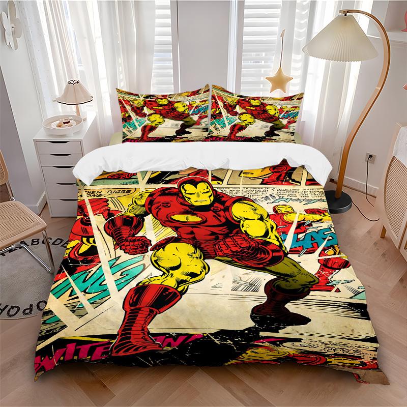 Iron Man Comic Panels Print 3Pcs Bedding Setduvet Cover With 2 Bedropillowcase Home Birthday Gift