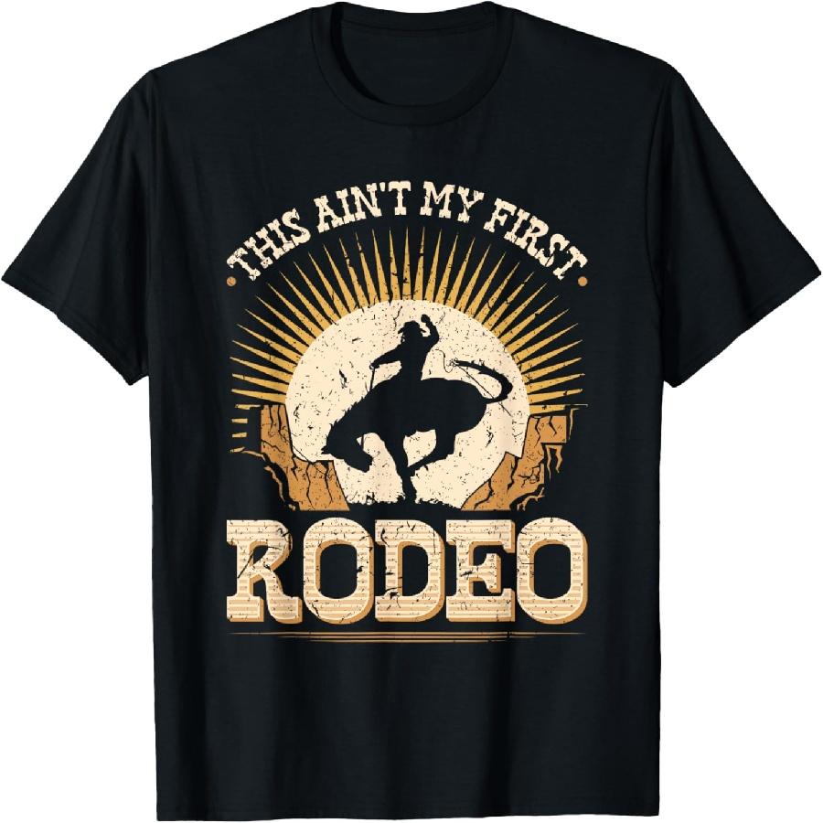 Это не первый мой родео Скачки на диком мустанге Лошадь, которая брыкается Ковбойская футболка XXXXXL чёрный