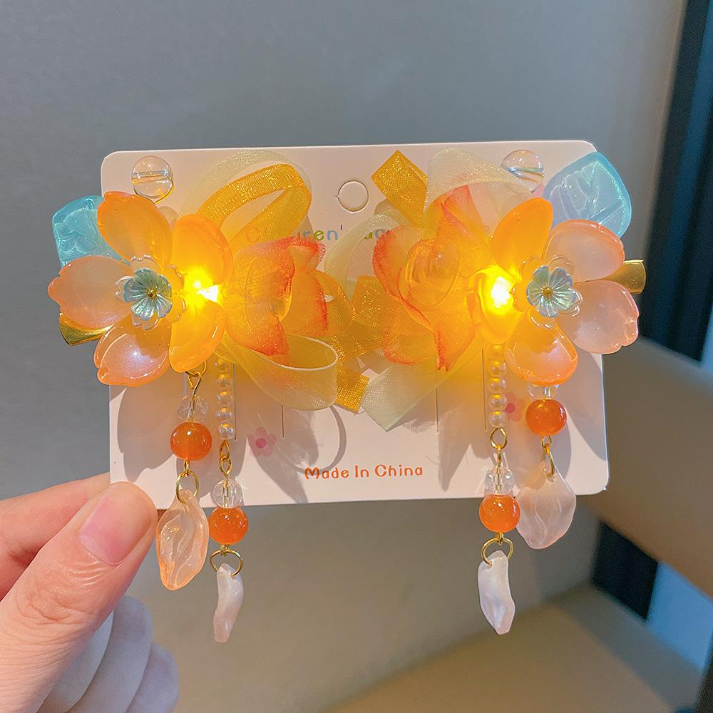 

Luminous Flower Hair Clip for Women & Girls - Christmas Hanfu Style Side Bangs Headdress