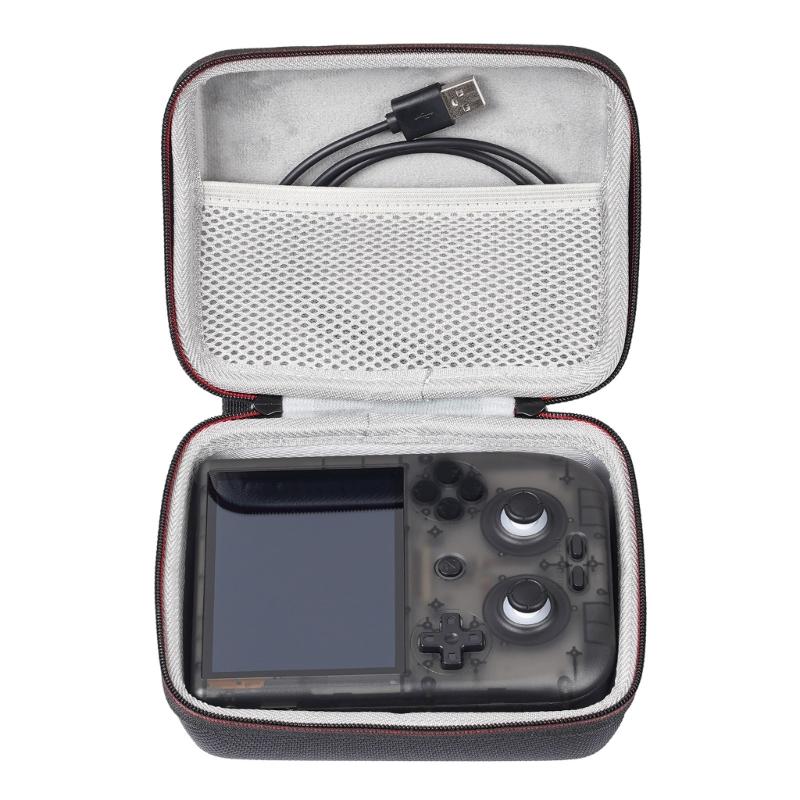 Handheld Game Console EVA Bag Scratchproof Storage Box for RG406V Protector Case with Mesh Pocket Carrying Pouch