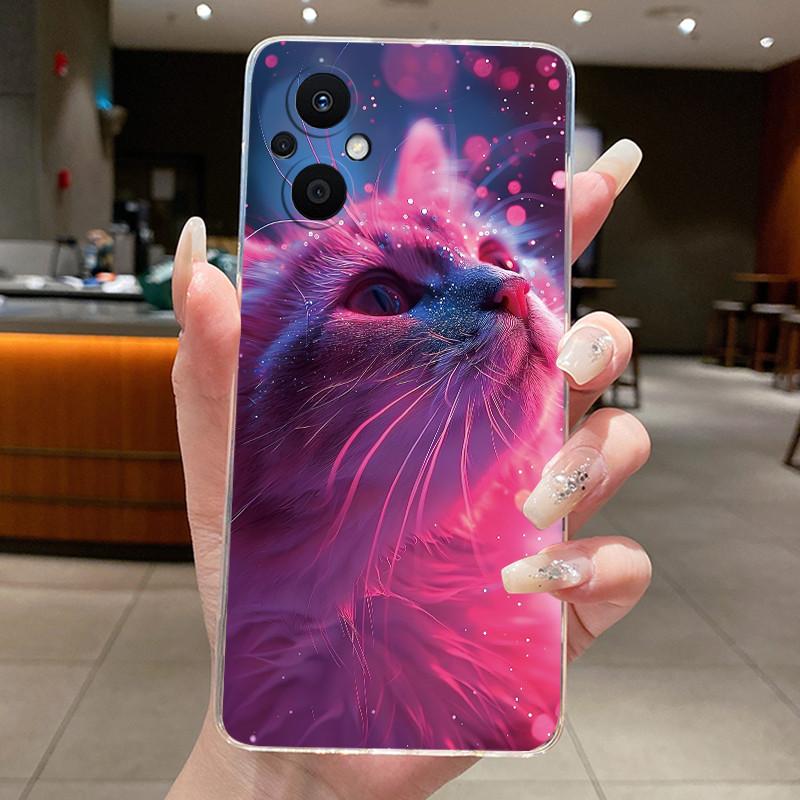 For Oppo Reno 7Z 8Z 5G Case CPH2343 CPH2457 Aesthetic Fashion Cute Cat Soft Cover Oppo Reno7 Z Reno8 Z 5G Transparent Phone Case