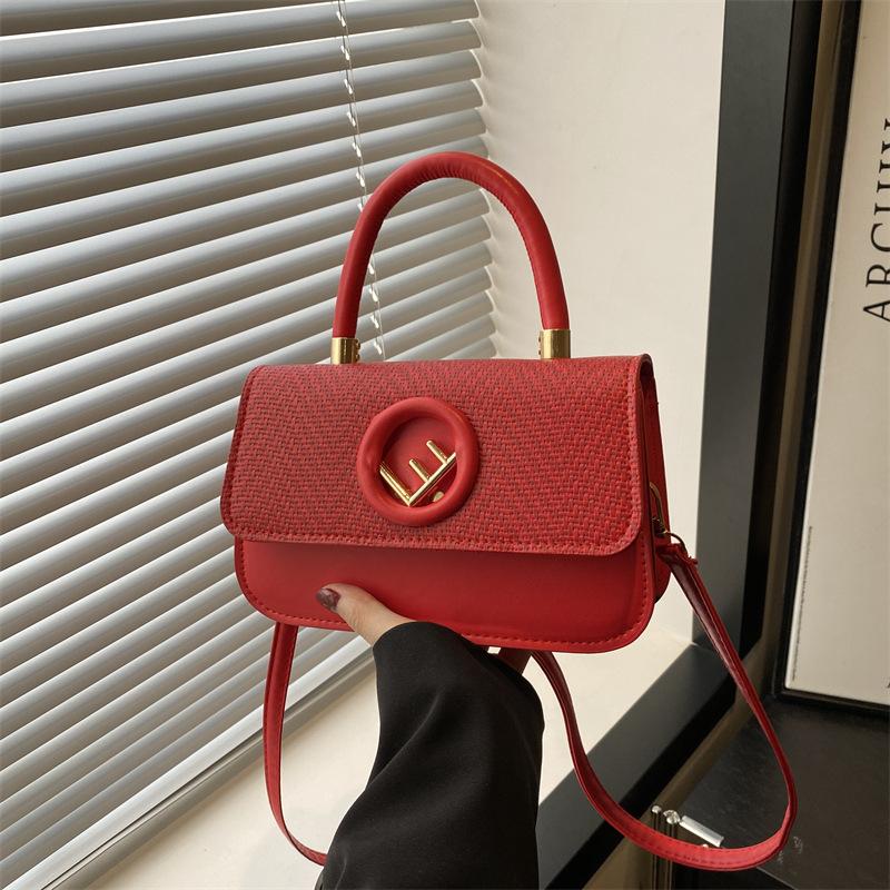 Portable Small Square Bag Femininity Solid Color Simple Summer New Fashion Texture Premium Shoulder Messenger Bag