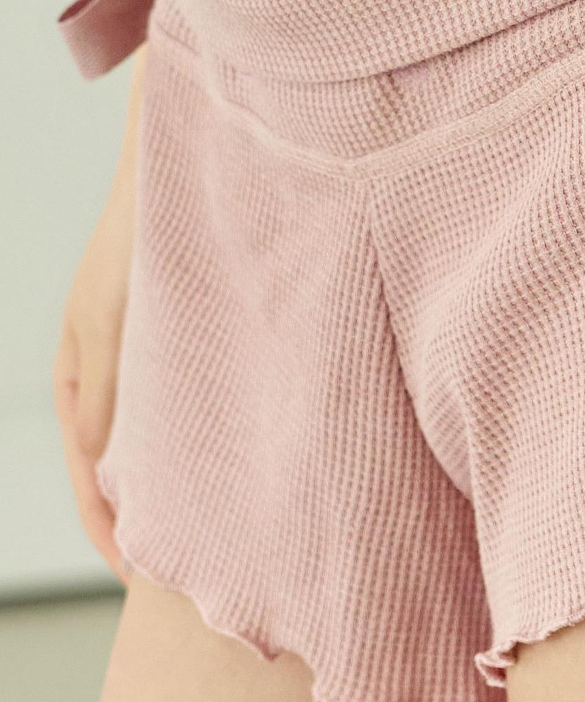 Debiweeo Mellow Waffle Ribbon Shorts Devi-B0102-Indie Pink