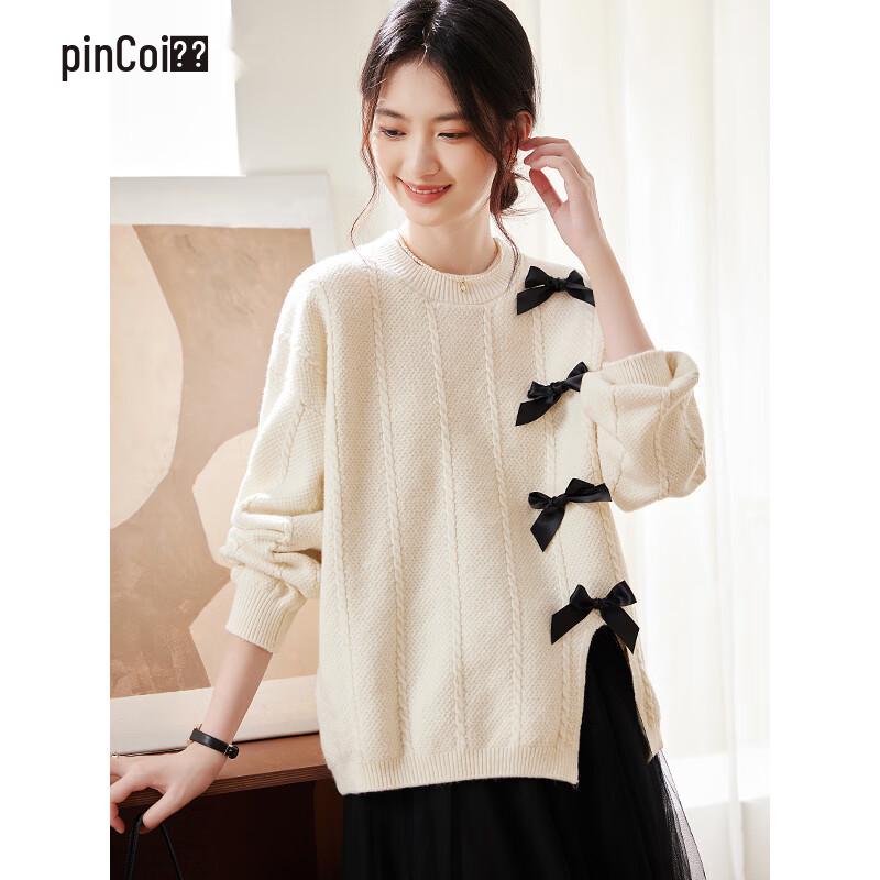 

PinCai Women s Bowknot Decor Knit Sweater M