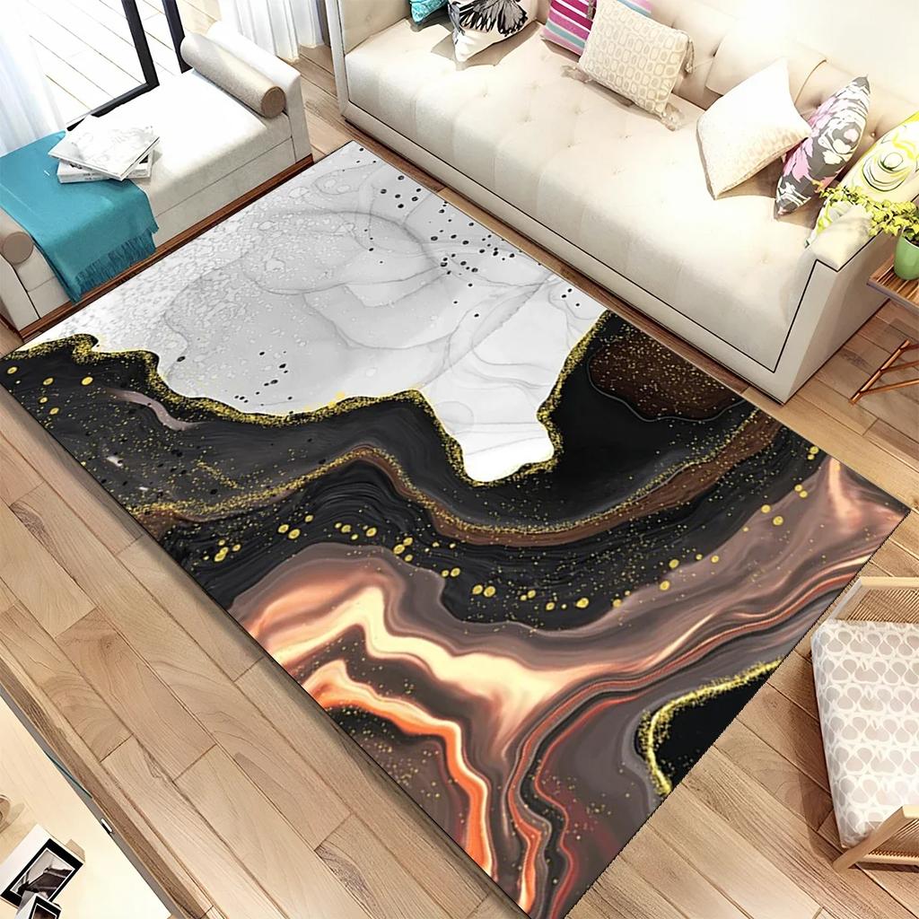 Colour Gold Nordic Marble Splendid Area Rug Large Carpet Marbling Rugs for Home Living Room Bedroom Decor Door Mat Floor Mats