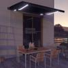 Manual Retractable Awning with LED Lighting 450 x 300 cm Anthracite Grey
