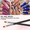 6Pcs Nail Art Brush Design Tip Painting Drawing Carving Dotting Pen FlatFan Liner Acrylic Gel UV Polish Manicure Tools