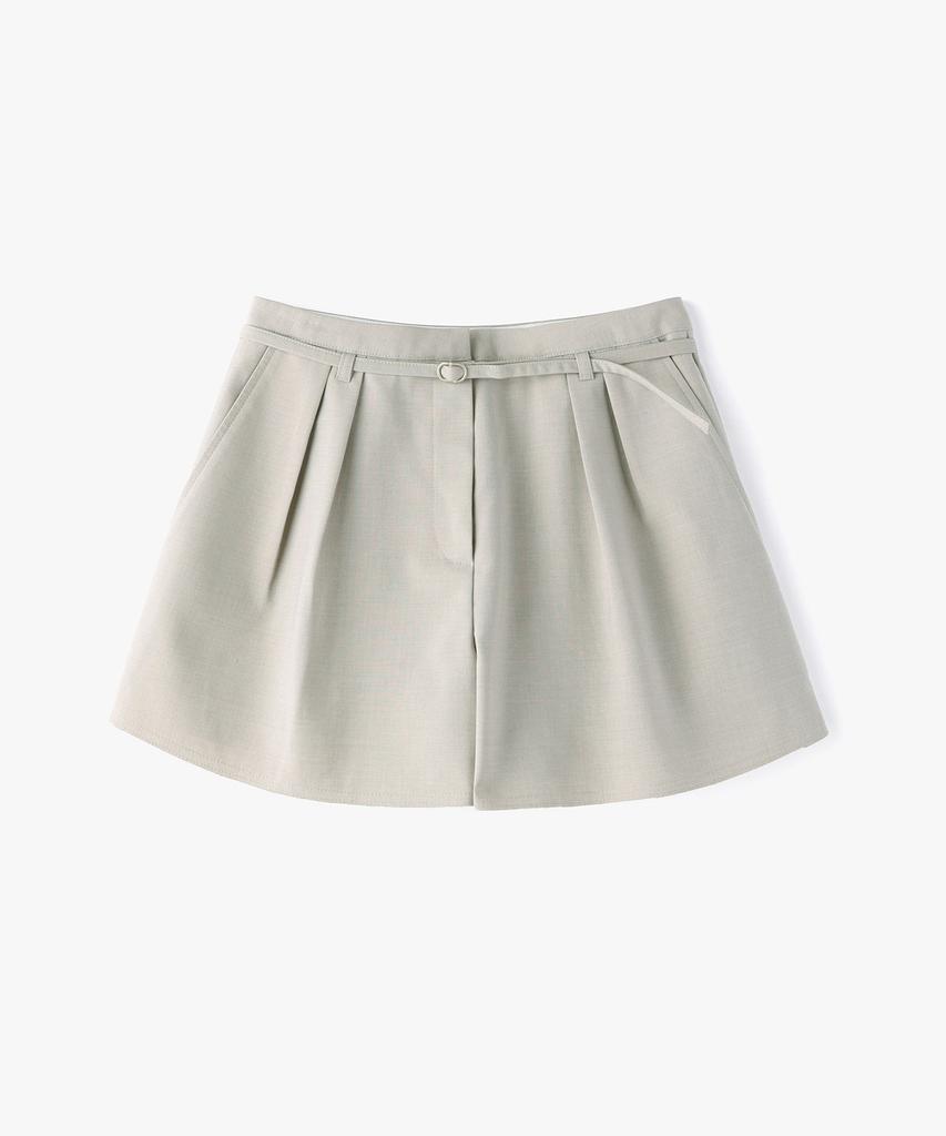 MONGDOL [Belt Set] Classic Double-Pleat Shorts Light Grey Mdpt079Lgray