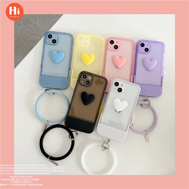 

Applicable to Apple 13 mobile phone case solid color iPhone12Pro bracket bracelet XSMAX soft case 11 girl love XR
