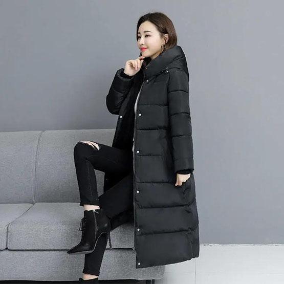 WTEMPO Jachete calde de toamnă iarnă pentru femei, cu fermoar, paltoane parka din bumbac pufos de culoare uni, jachete lungi vatuite rezistente la vânt și la frig