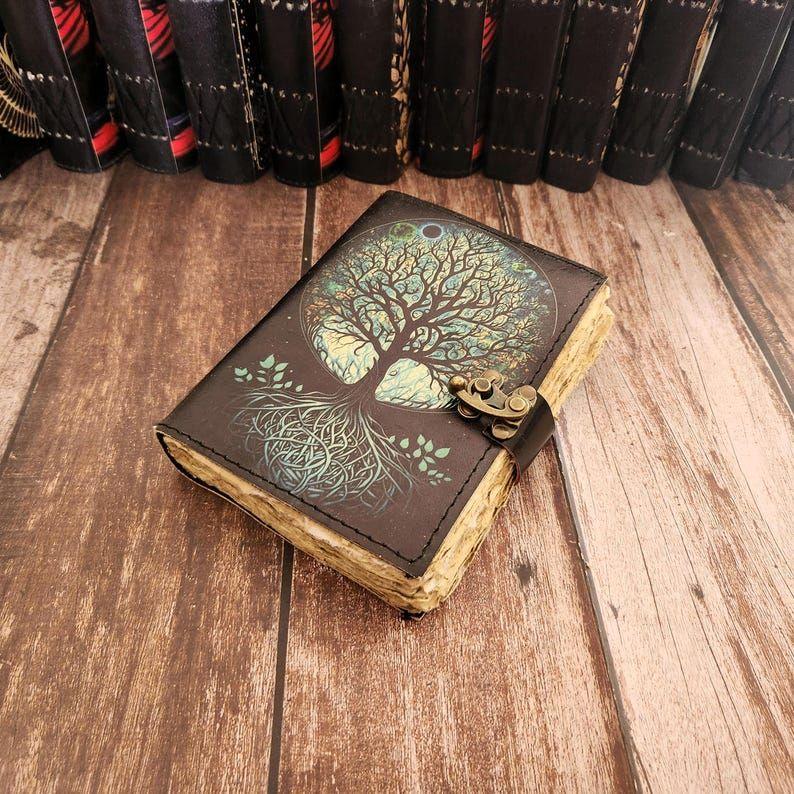 Tree Printed Leather Journal, Notebook, Sketch book, Leather Dairy, 200 Deckle Page Writing Journal, Book, Wedding Gift,