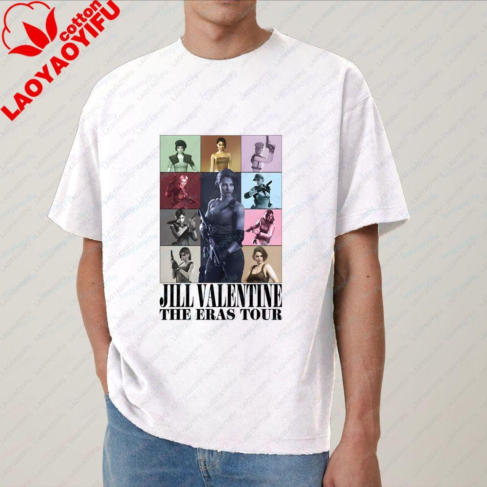 Game Character Figure Jill Valentine. Trendy Short-sleeved Shirt Suitable for Both Unisex and WoUnisex. Patterned Pure Cotton T-shirt.