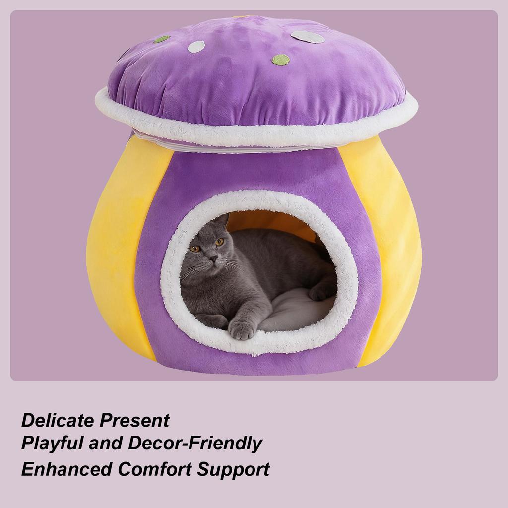 Cat Bed Cave Winter Warm Sleeping Nest With Removable Mat Cat Nest Bed For Puppy Animal Indoor Living Room Bedroom Balcony