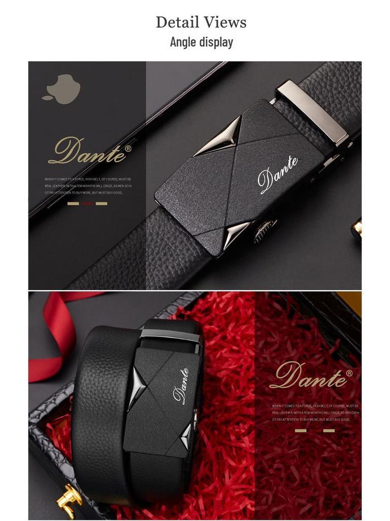 Men's Genuine Leather Double Buckle Automatic Belt