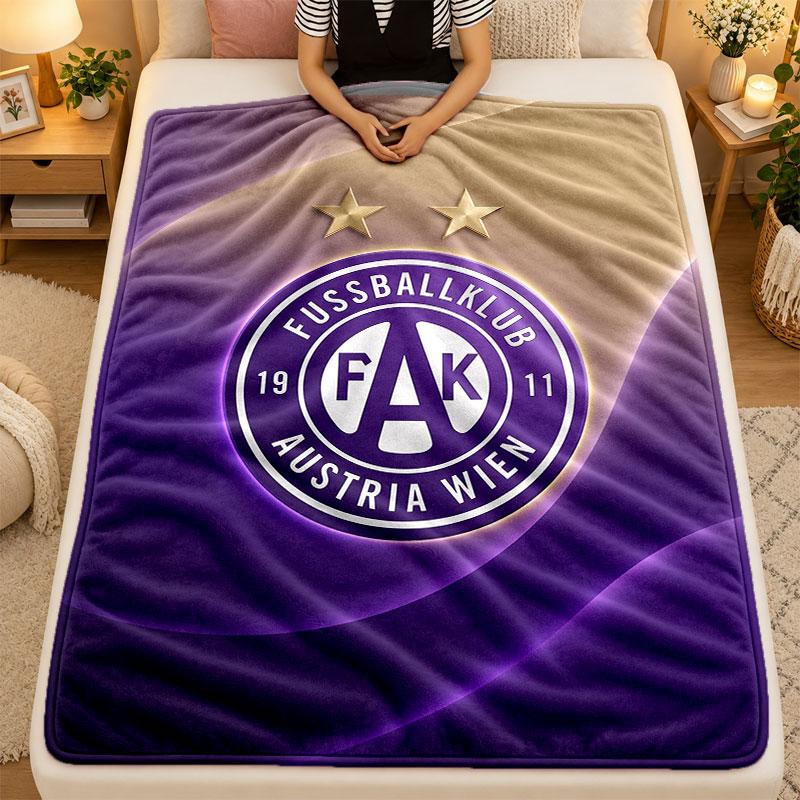 Flannel BlanketAustria Wien FC Warm Soft Throw Blanket for Indoor Sofa Bed Living Room Use