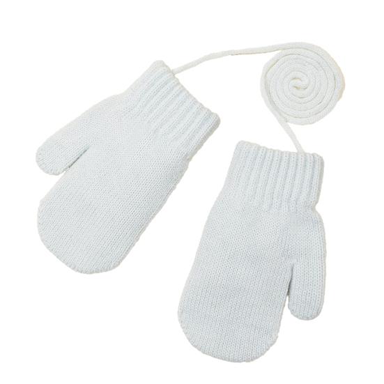 Kids Winter Gloves Warm Thickened Full Finger Mittens Knitted Gloves with Rope for Boys