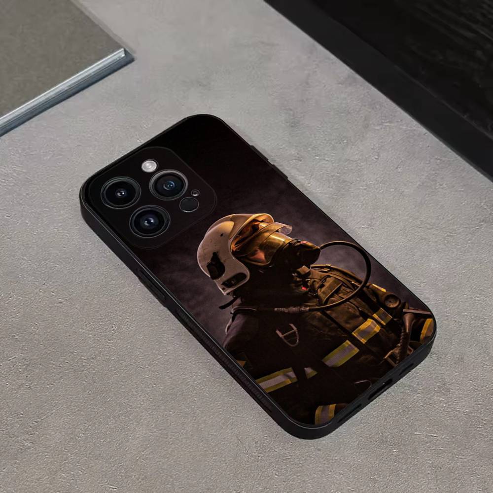 

Fireman Firefighter Phone Case For iPhone 16,15,14,13,12,11 Plus,Pro Max,XS,X,XR,SE,Mini,8,7,Soft Silicone Black Cover iPhone16se4