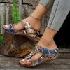 New Spring Women's Plus Size Hollow-Out Open-Toe Wedge Peep-Toe One-Strap Slippers
